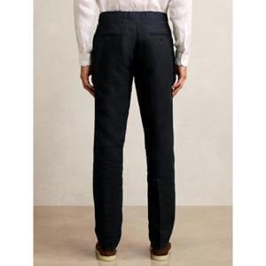 REISS Kin Linen Trousers in Navy